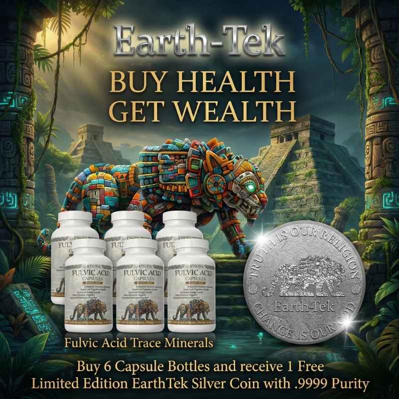6 Pack Fulvic Acid Capsules + FREE 1oz Limited Edition Silver Round (.9999 Fine Silver)